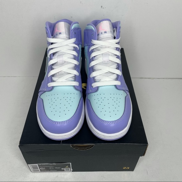 Nike Air Jordan 1 Retro Mid GS Easter/Artic Punch - Picture 2 of 4